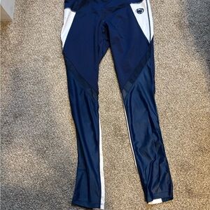 Women's Penn State Navy Blue and White mesh Leggings
